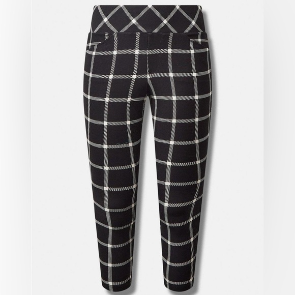 torrid Pants - TORRID Pull On Pocket Pixie Skinny Studio Luxe Ponte High Rise Pants Jane Plaid